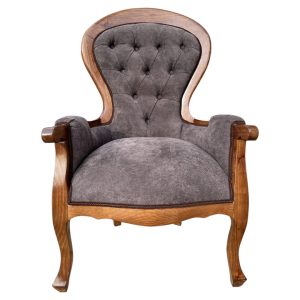 SITIAL PRESIDENCIAL EN MADERA DE CASTAÑO-TAPIZ BROWM