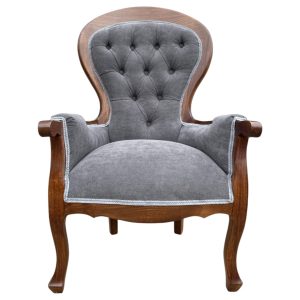 SITIAL PRESIDENCIAL DE MADERA DE CASTAÑO TAPIZ GREY